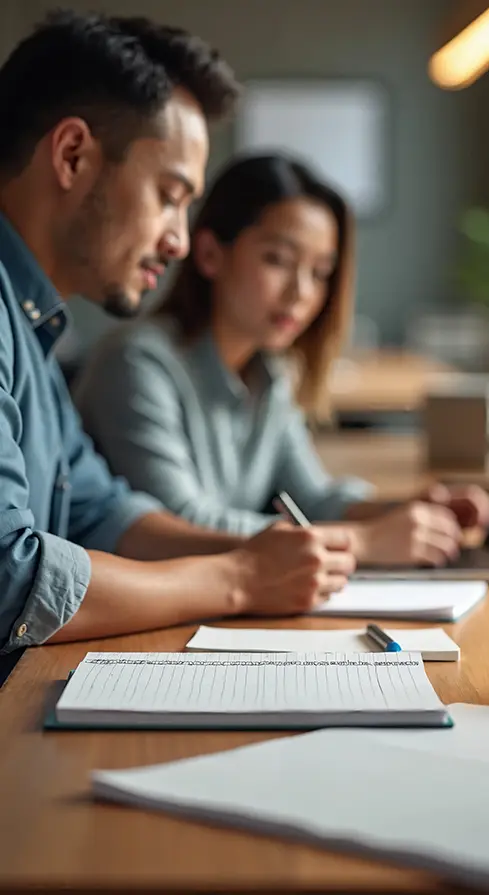 Team working together in an office